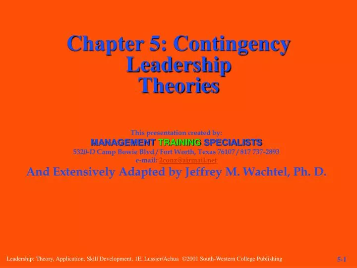chapter 5 contingency leadership theories