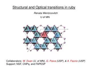 Structural and Optical transitions in ruby