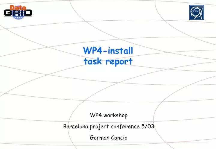 wp4 install task report