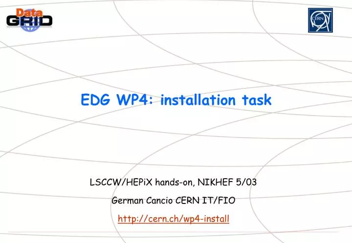 edg wp4 installation task