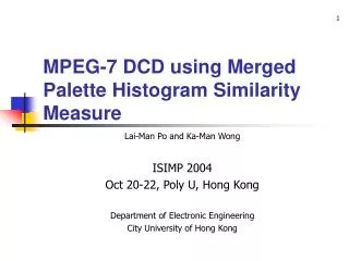 MPEG-7 DCD using Merged Palette Histogram Similarity Measure