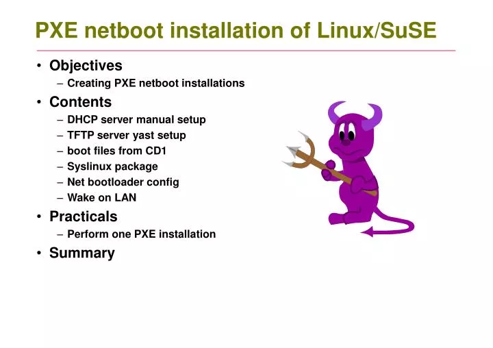 pxe netboot installation of linux suse