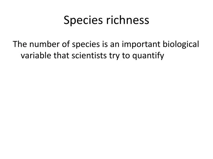 species richness