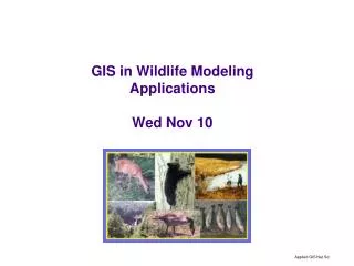 GIS in Wildlife Modeling Applications Wed Nov 10