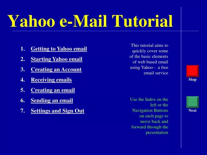 yahoo e mail tutorial