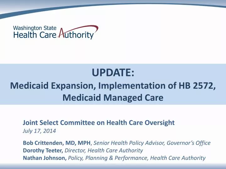 update medicaid expansion implementation of hb 2572 medicaid managed care