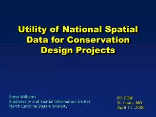 Utility of National Spatial Data for Conservation Design Projects