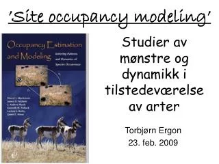 site occupancy modeling