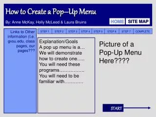 How to Create a Pop–Up Menu