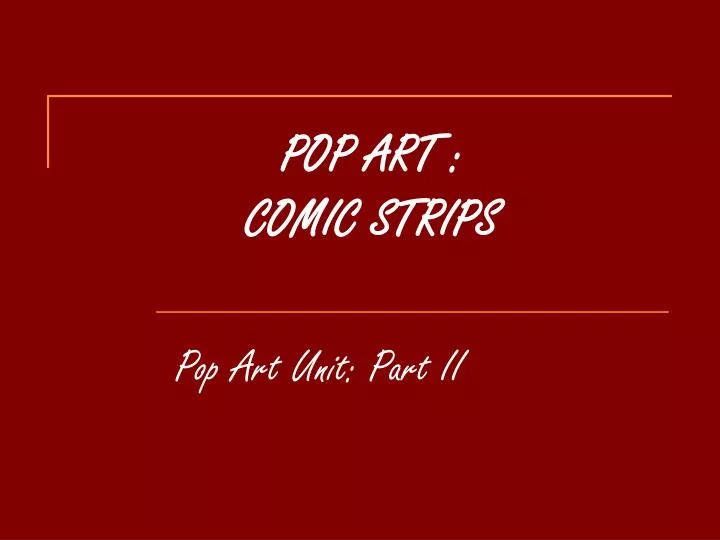 pop art comic strips
