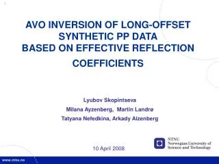 AVO INVERSION OF LONG-OFFSET SYNTHETIC PP DATA BASED ON EFFECTIVE REFLECTION COEFFICIENTS