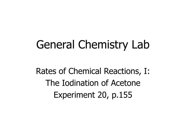 general chemistry lab
