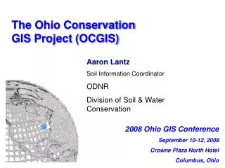 The Ohio Conservation GIS Project (OCGIS)