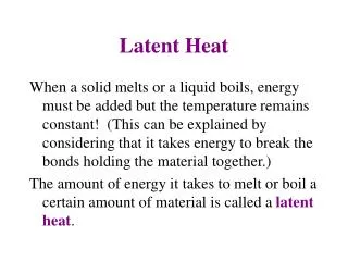 Latent Heat