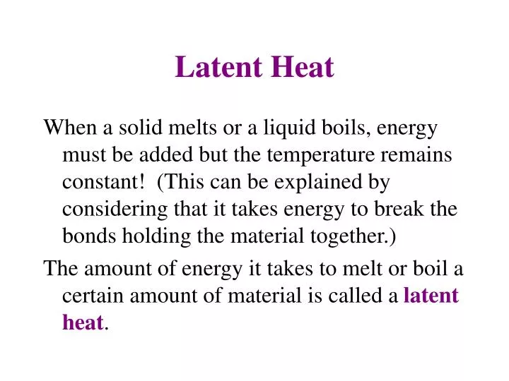 latent heat