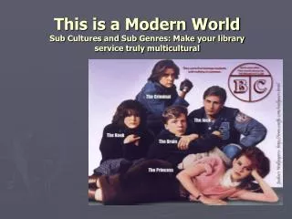 This is a Modern World Sub Cultures and Sub Genres: Make your library service truly multicultural