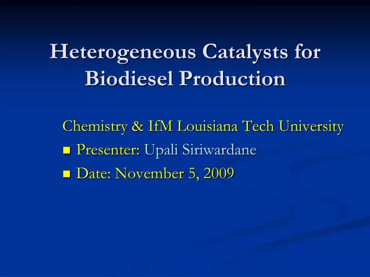 heterogeneous catalysts for biodiesel production