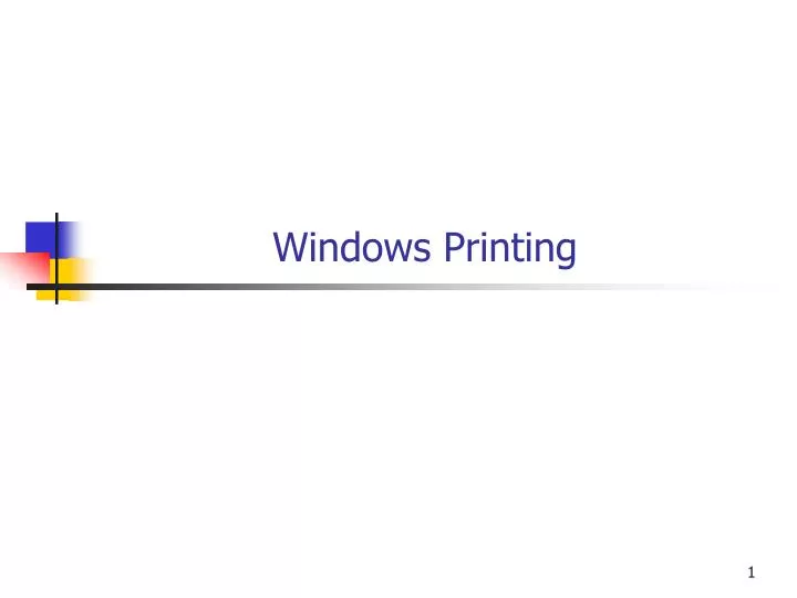 windows printing
