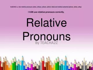 Relative Pronouns