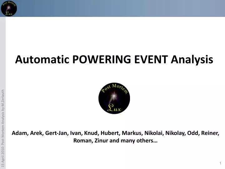 automatic powering event analysis