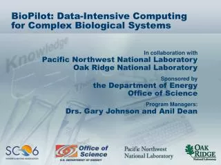 biopilot data intensive computing for complex biological systems