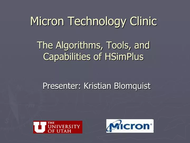 micron technology clinic the algorithms tools and capabilities of hsimplus