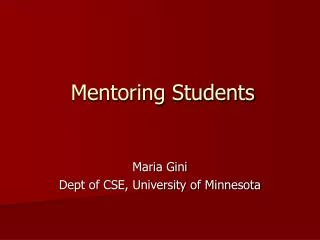 Mentoring Students