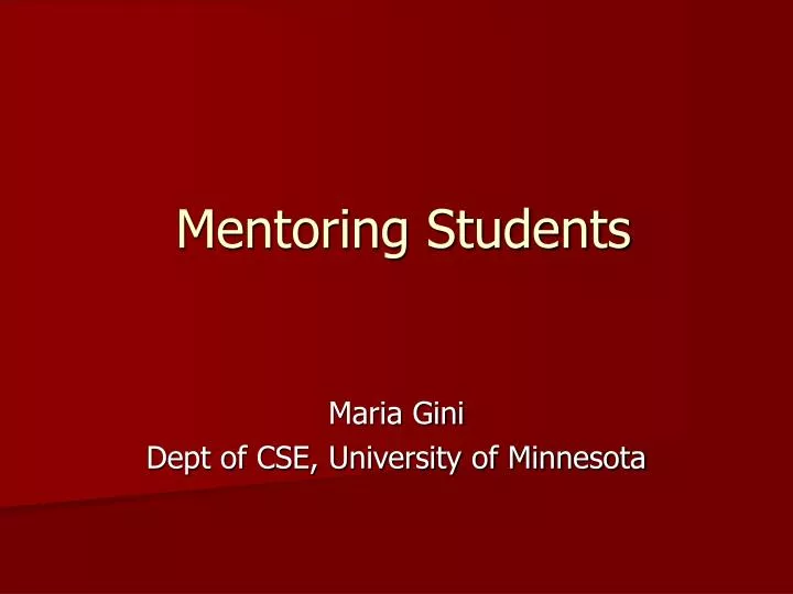 mentoring students