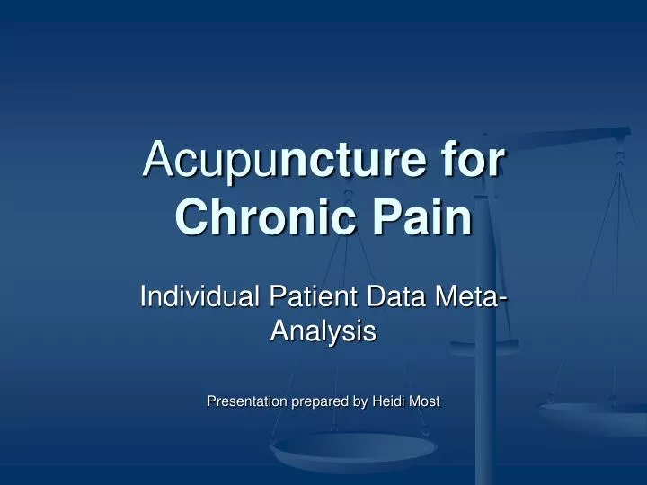 acupu ncture for chronic pain