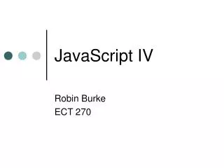 JavaScript IV