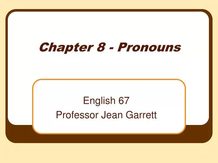 chapter 8 pronouns