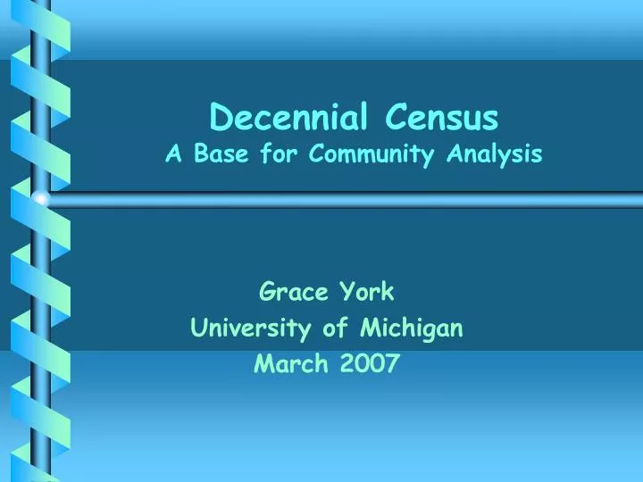 decennial census a base for community analysis