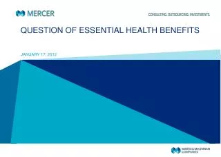 QUESTION OF ESSENTIAL HEALTH BENEFITS