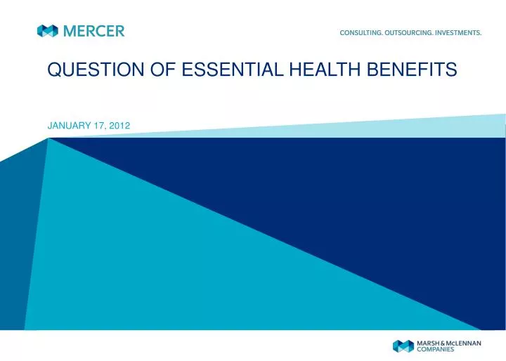 question of essential health benefits