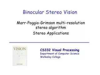 Binocular Stereo Vision