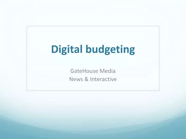 digital budgeting
