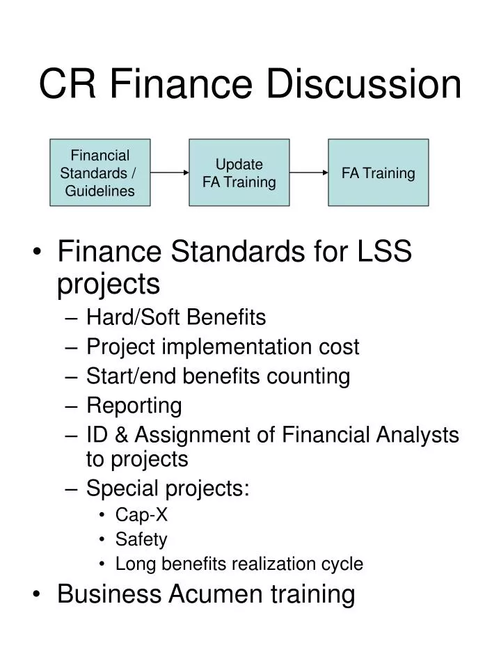 cr finance discussion