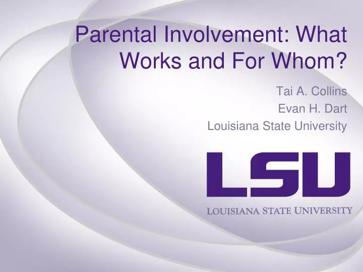 parental involvement what works and for whom