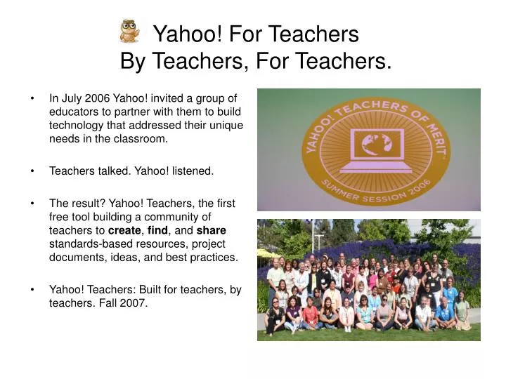 yahoo for teachers by teachers for teachers