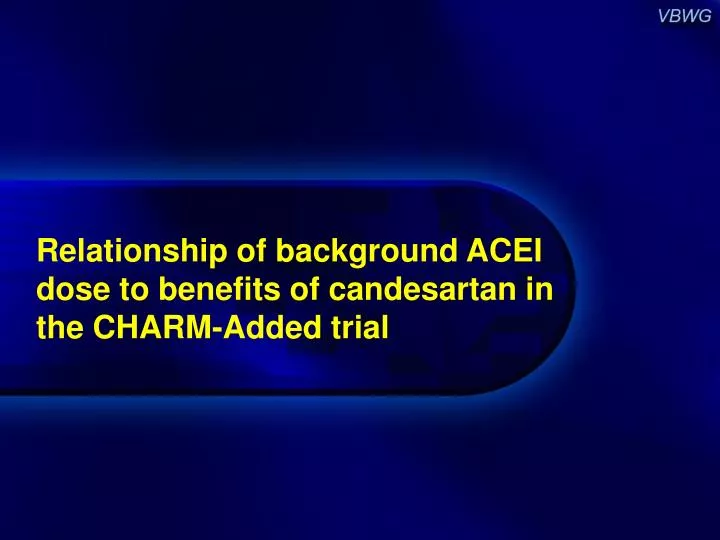 relationship of background acei dose to benefits of candesartan in the charm added trial