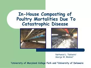 In-House Composting of Poultry Mortalities Due To Catastrophic Disease