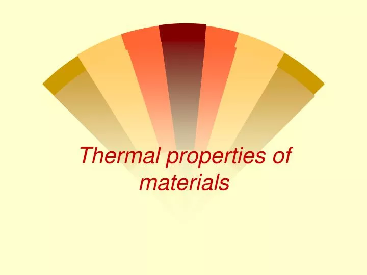 thermal properties of materials