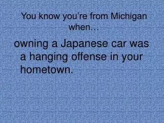 You know you’re from Michigan when…