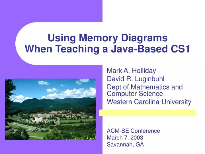 using memory diagrams when teaching a java based cs1