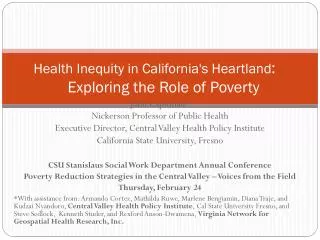 Health Inequity in California's Heartland : Exploring the Role of Poverty