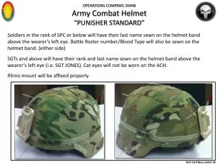 OPERATIONS COMPANY, DHHB Army Combat Helmet “PUNISHER STANDARD”