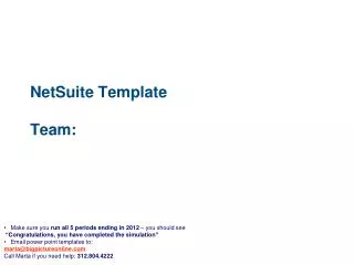 NetSuite Template Team: