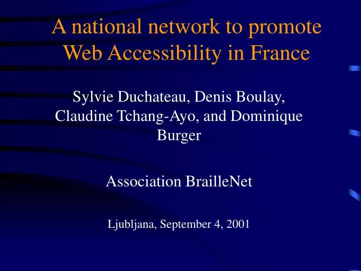 a national network to promote web accessibility in france