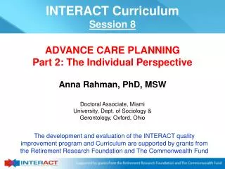 Anna Rahman, PhD, MSW