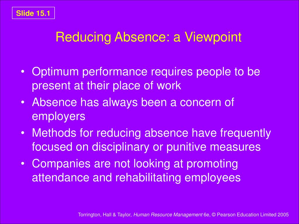 PPT - Reducing Absence: a Viewpoint PowerPoint Presentation, free ...